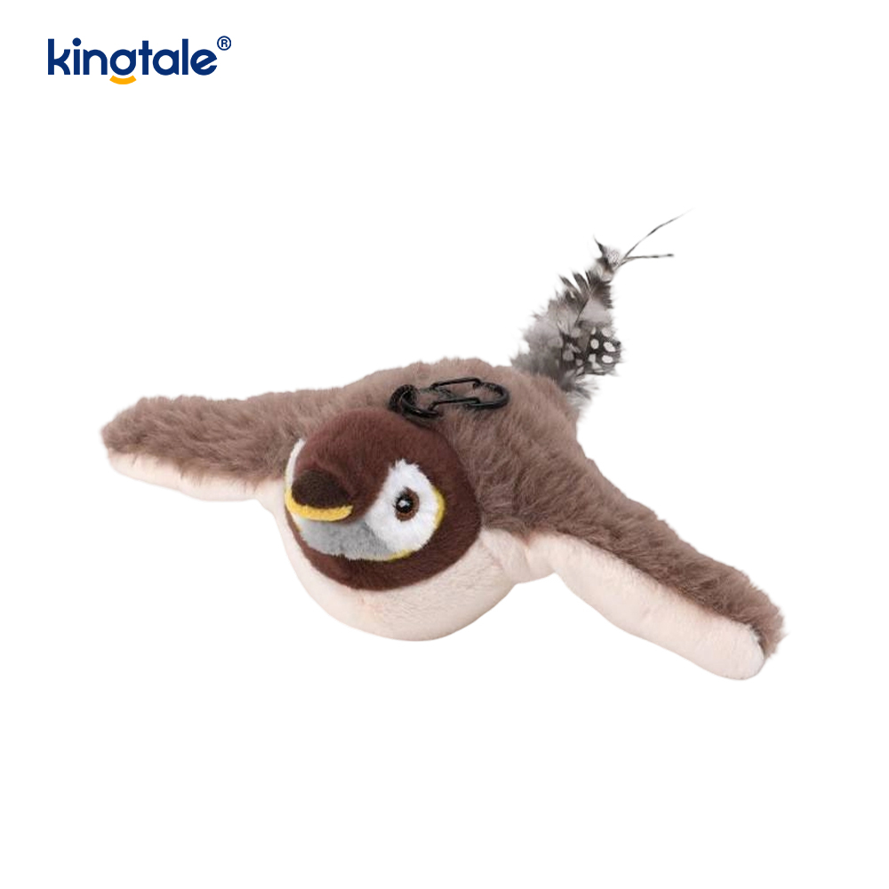 Plush, Realistic Bird/Electric Rechargeable Cat Toy na Tunog Kapag Tinatapik