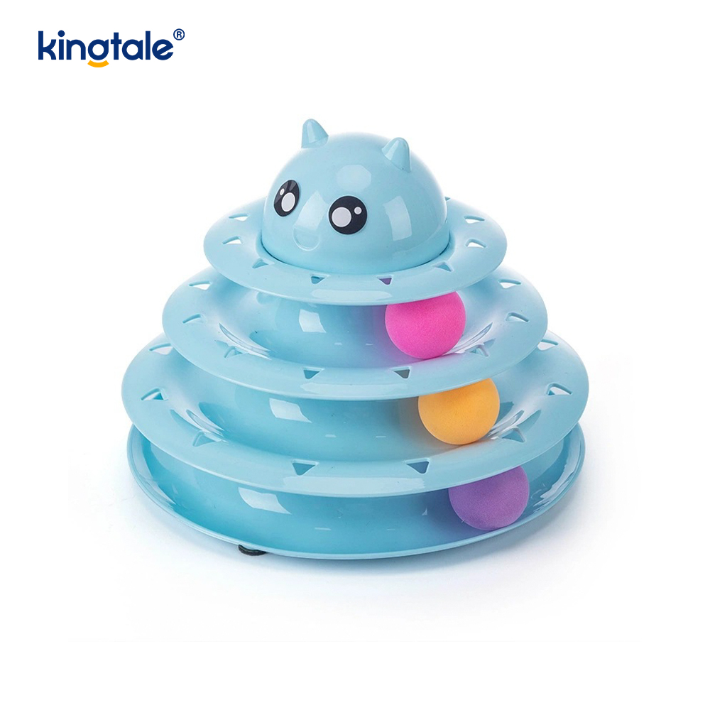 Interactive 3 Level Turntable Cat Pet Toys Fun Mental Physical Exercise Puzzle Toys