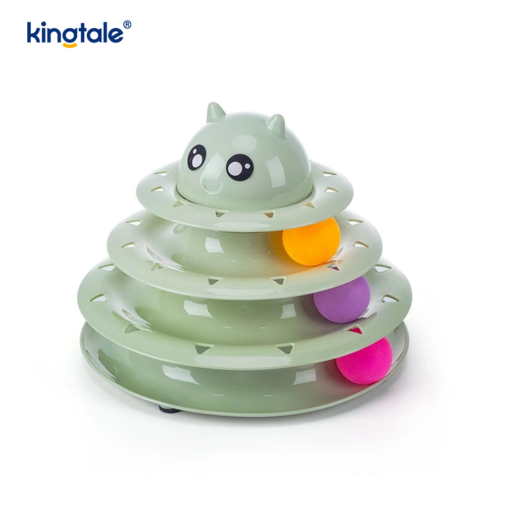 Interactive 3 Level Turntable Cat Pet Toys Fun Mental Physical Exercise Puzzle Toys