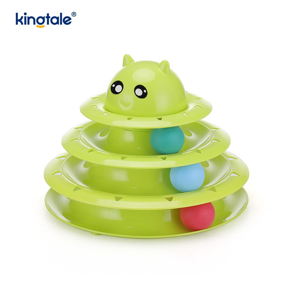 Interactive 3 Level Turntable Cat Pet Toys Fun Mental Physical Exercise Puzzle Toys