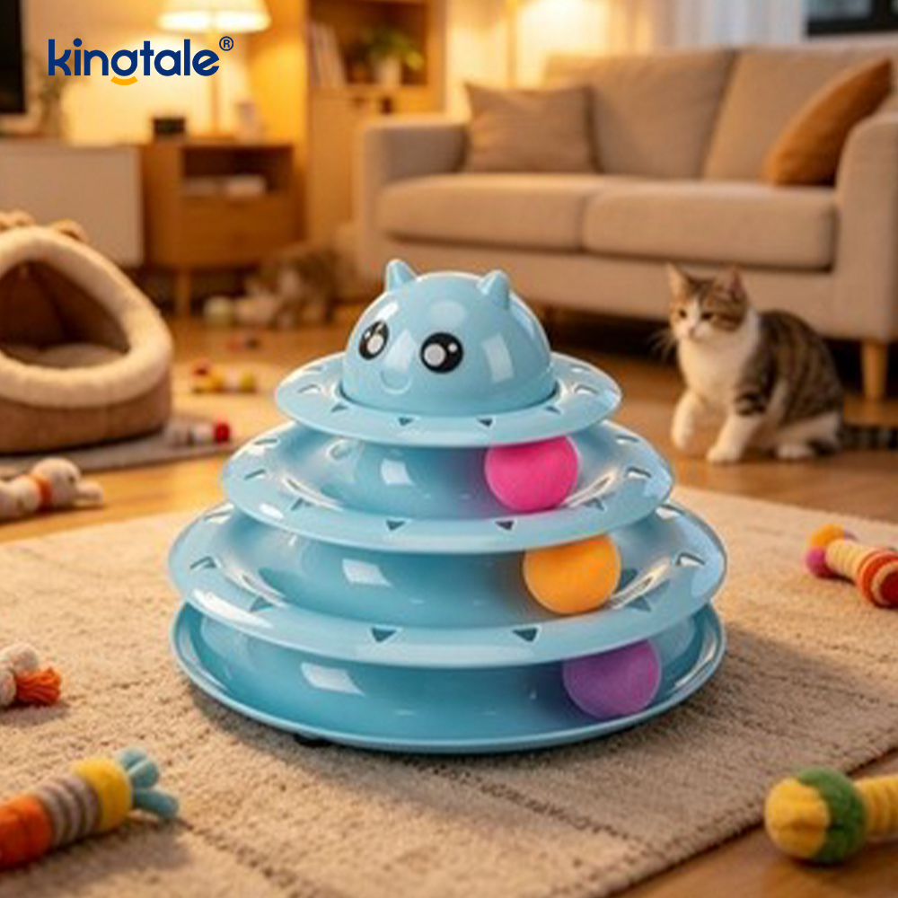 Interactive 3 Level Turntable Cat Pet Toys Fun Mental Physical Exercise Puzzle Toys