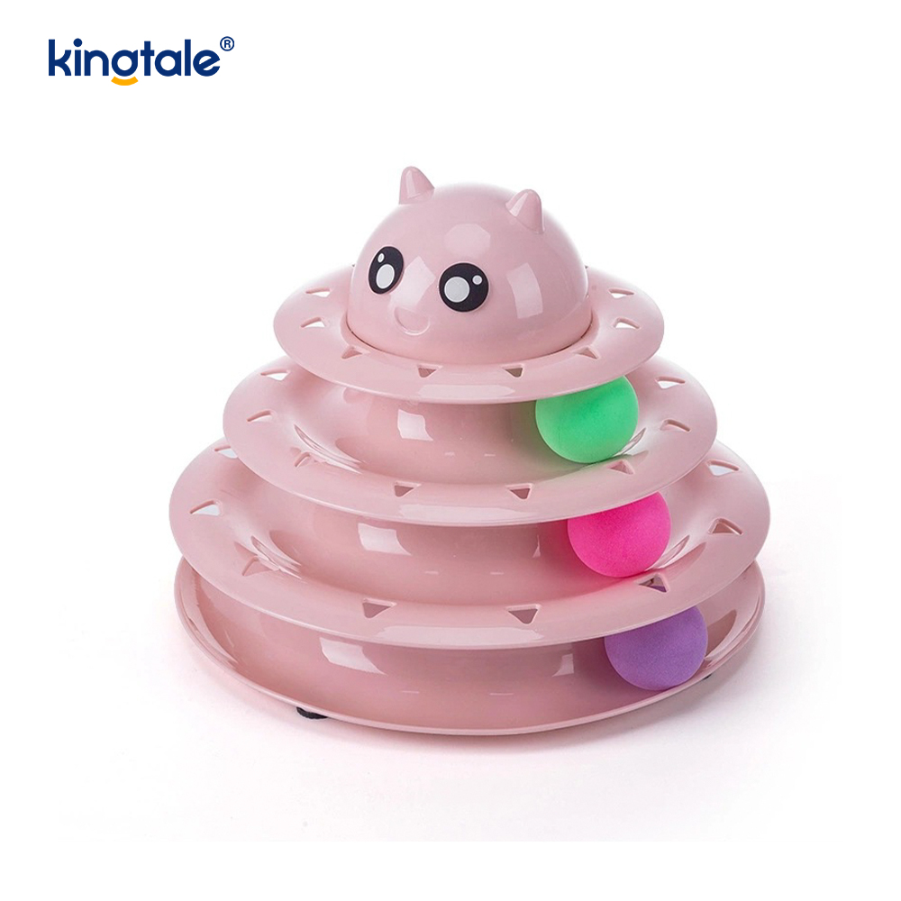 Interactive 3 Level Turntable Cat Pet Toys Fun Mental Physical Exercise Puzzle Toys