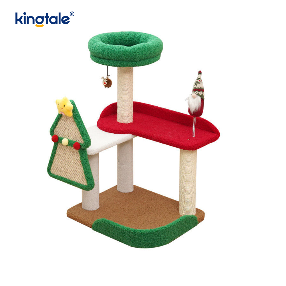 Christmas Series Custom Wear-Resistant Cat Scratch Pillar Siege Tower Apartment
