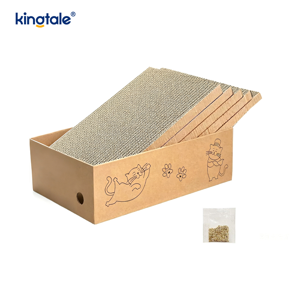 5 Pack sa 1 Cat Scratch Pad na may Kahon na Angkop para sa Mga Pusa