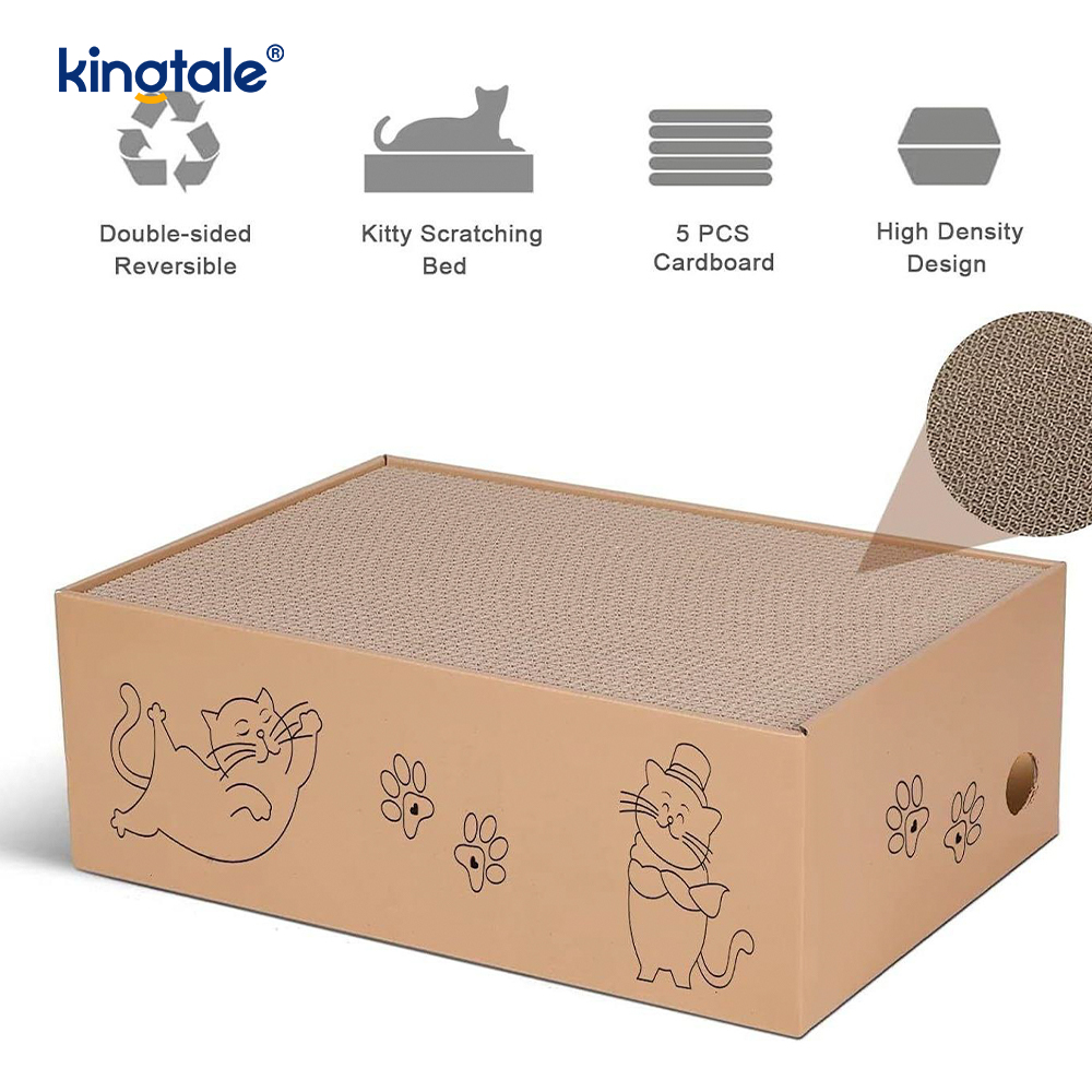 5 Pack sa 1 Cat Scratch Pad na may Kahon na Angkop para sa Mga Pusa